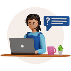 3D render of a person with medium complexion skin, with a shirt, overalls, and headset, at their desk to visualize Intro CRM's fractional SDR service 3D render of a person with medium complexion skin, with a shirt, overalls, and headset, at their desk to visualize Intro CRM's fractional SDR service