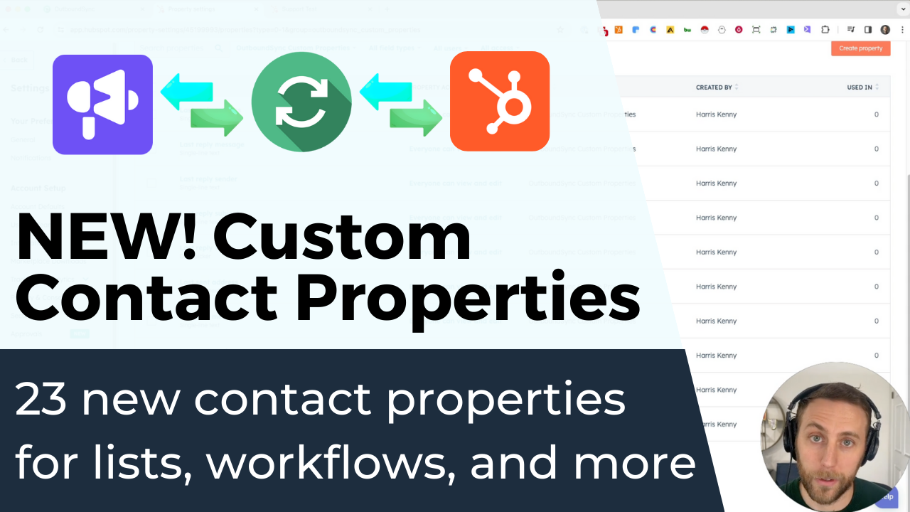 NEW: Custom Contact Properties. 23 contact properties for lists, workflows, and more.