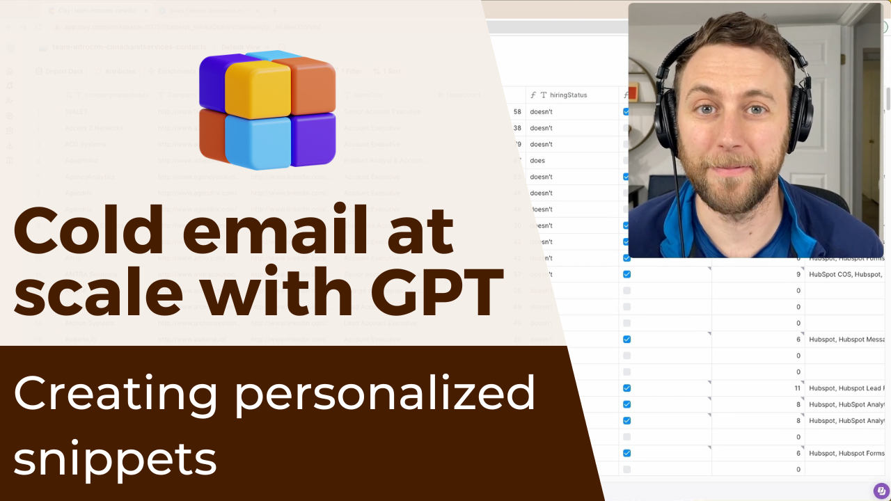 Cold email at scale with GPT: Creating personalized snippets